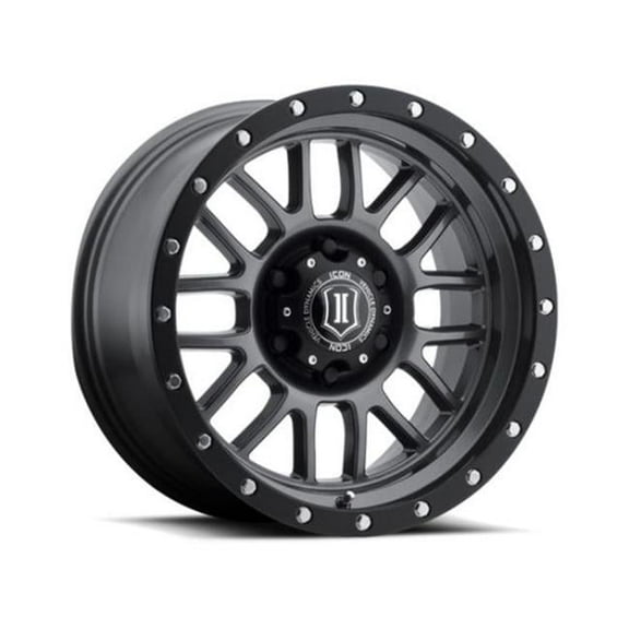 Icon  17 x 8.5 in. Alpha 6 x 5.5 mm 0 mm Offset 4.75 in. Back Space 106.1 mm Bore Wheel, Gun Metal