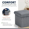 thumbnail image 5 of Ornavo Home 2 Pack Small Storage Ottoman Foldable Collapsible Cube Square Linen Ottoman Foot Rest Stool Seat, for Living Room, Bedroom, Home Office, Dorm - 12 x 12 x 12, Gray, 5 of 7
