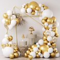 thumbnail image 1 of Juego de Globos para Decoraciones de Fiesta, Kit de Guirnalda de Globos de Oro Blanco de 121 Piezas Globos Metálicos de Confeti para Cumpleaños Boda Compromiso Aniversario, 1 of 4