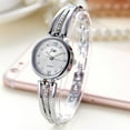 thumbnail image 2 of Women's Waterproof Bracelet Quartz Watches, Elegant Ladies Alloy Rhinestone Strap Fashion Classic Watches Analog Wristwatch for Gift for Work Travel Casual，Silver, 2 of 4