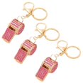 thumbnail image 1 of Rose Rouge Sifflet d'Arbitre en Diamant Exquis Porte-Clés Pendentif en Métal, 1 of 6