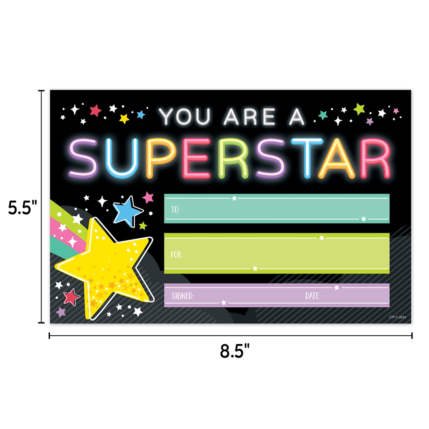 Creative Teaching Press Star Bright Superstar Awards, 30 Per Pack, 6 Packs