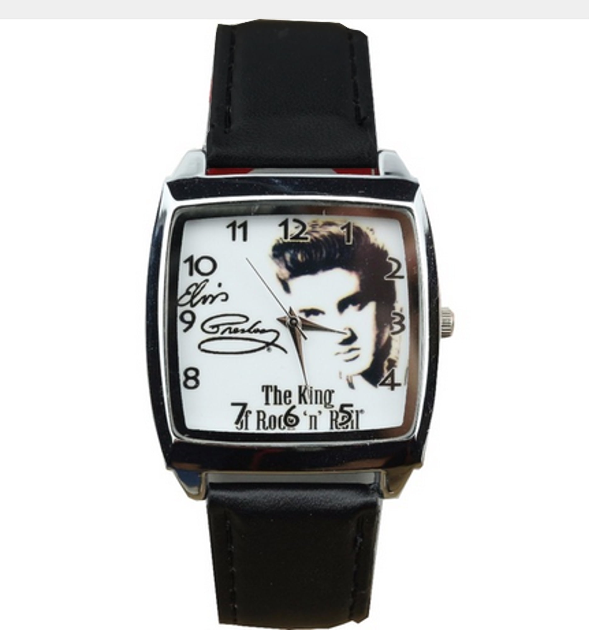 Elvis Presley Watch The King of Rock 'n' Roll Signature on Square Face of Watch-360