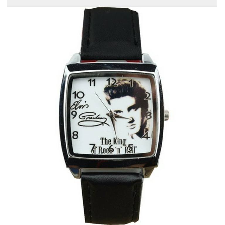 【Elvis Presley】 バンドT USA 50/50 ブラック L Elvis Presley Watch The King of Rock 'n' Roll Signature on