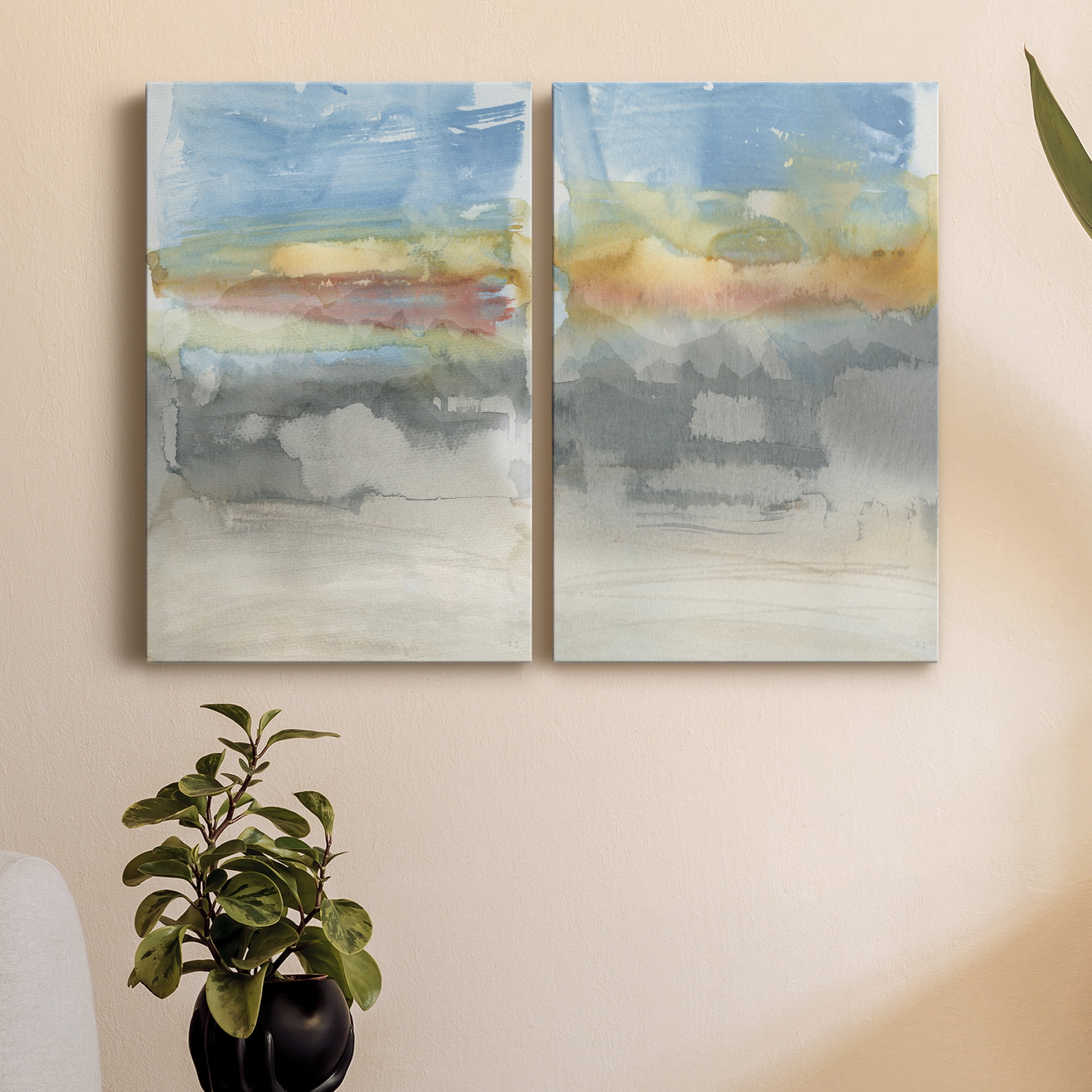 High Desert Sunset I Premium Gallery Wrapped Canvas - Ready to Hang - Set of 2 - 18 x 27 Each