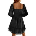 thumbnail image 2 of Long Sleeve Square Neckline Women Mesh Ruffle Dress, 2 of 2