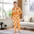 thumbnail image 5 of Autumn Maple Leaves Adult onesie Pajamas, Crystal Velvet Ultra Soft Warm Jumpsuit for Men and Women, 5 of 7