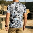 thumbnail image 3 of Homeyce Camo Shirts for Men Short Sleeve Button Camo Shirts Casual Lightweight Camouflage T-Shirts Crew Neck Big and Tall Pullover Tees Tops,Gray L, 3 of 5