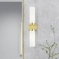 thumbnail image 2 of Livex Lighting Aero 2-Light Glass & Metal ADA Vanity Sconce in Satin Brass, 2 of 15