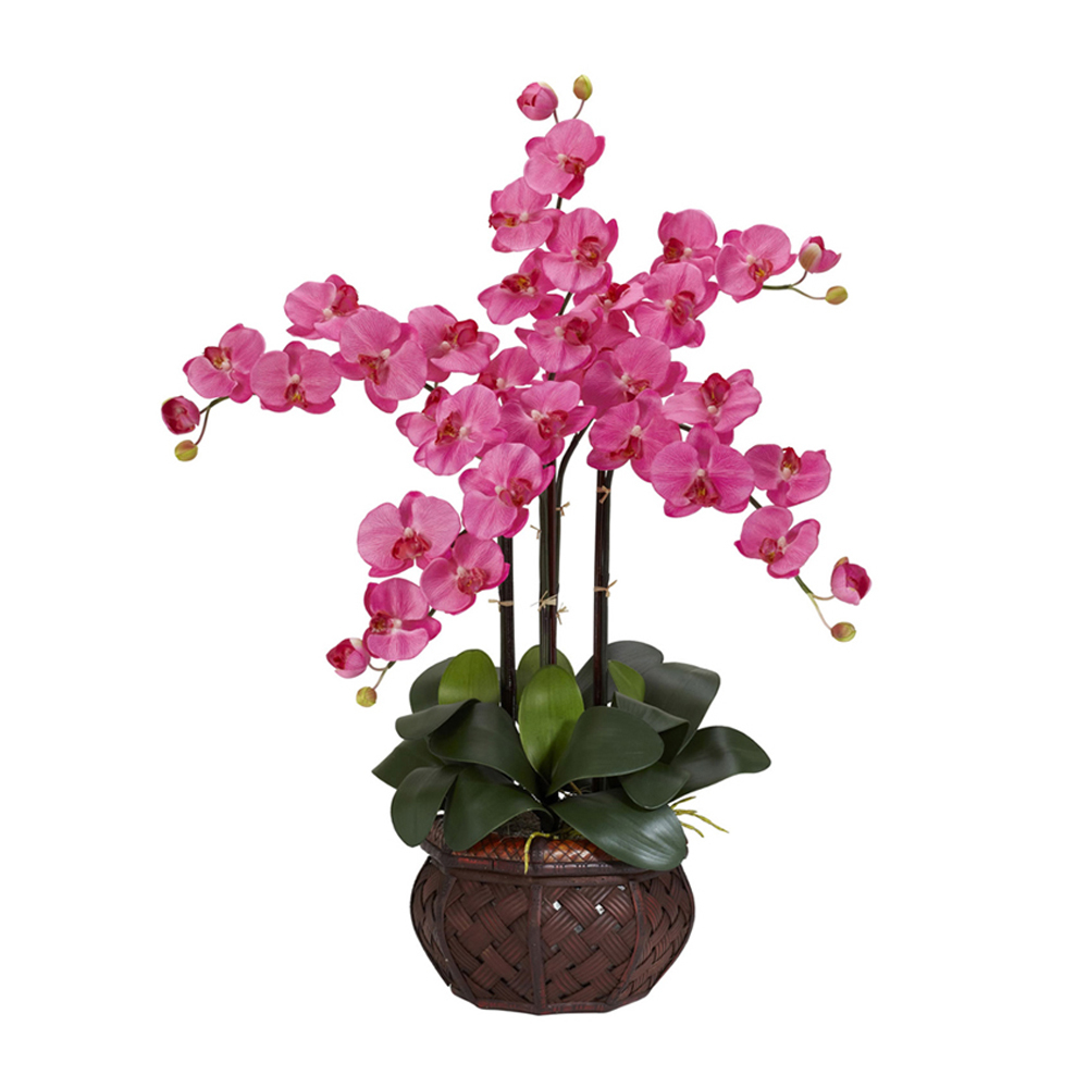 Nearly Natural Phalaenopsis with Decorative Vase Silk Flower Arrangement, White - image 3 of 8