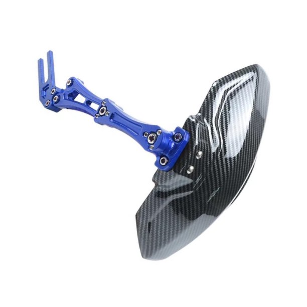 Riwesomey Cojín trasero para patinete eléctrico, respaldo de aleación de aluminio, soporte trasero, ajuste de modificación Universal, Bombillas para automóviles Azul