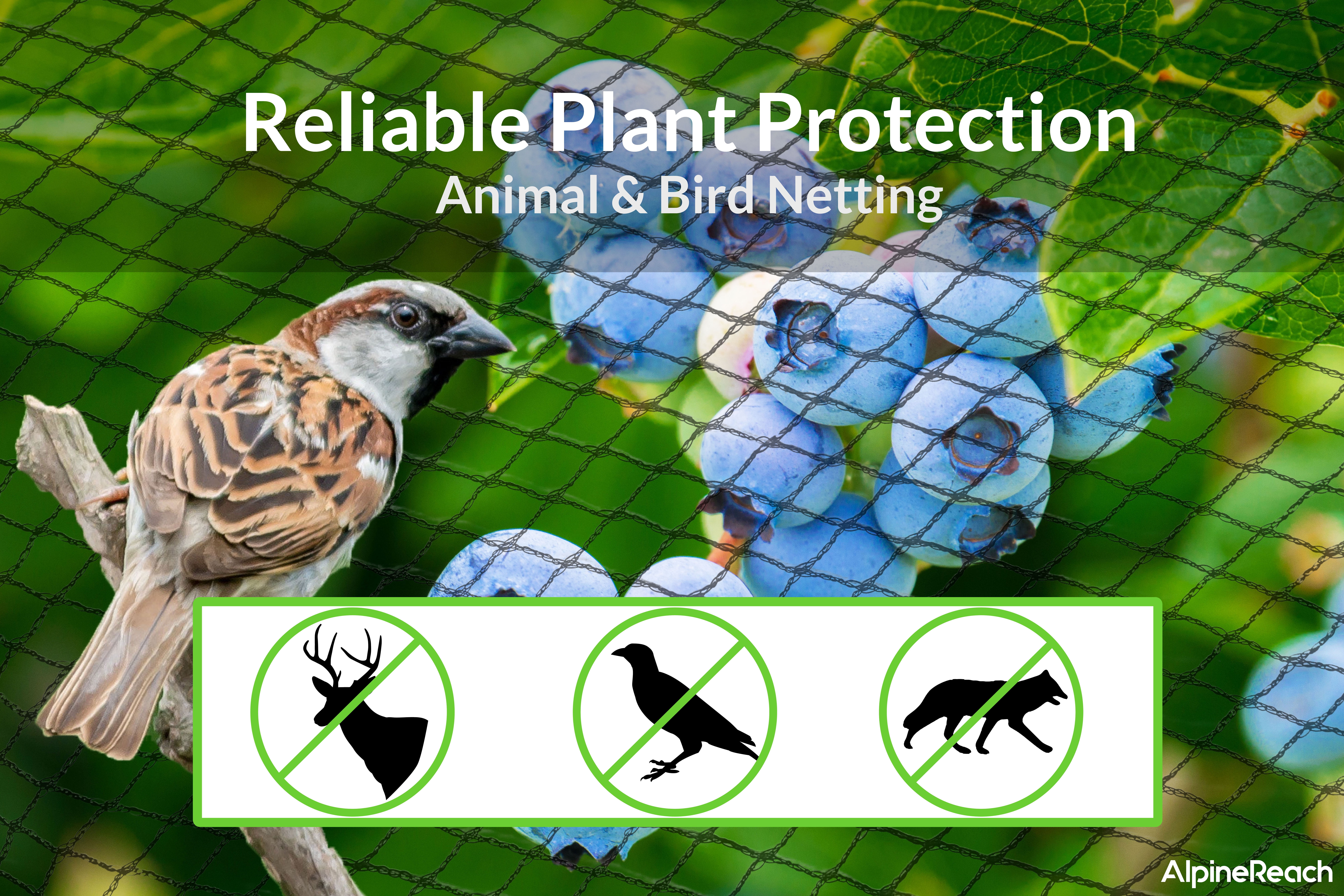 AlpineReach Garden Netting Heavy Duty Protection Mesh Deer Bird Net Black 7.5ft x 65ft