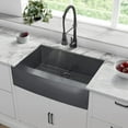 thumbnail image 2 of Swiss Madison Stainless Steel, Single Basin, Farmhouse Kitchen Sink with Apron in Black, 2 of 11