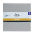 thumbnail image 3 of Mainstays Basic Value Microfiber Bed Sheet Set, Light Silver Gray, King, 4 Piece, 3 of 10