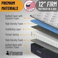 thumbnail image 4 of Ottomanson Twin 12" Firm Hybrid Mattress, Pocket Coils & CertiPUR-US, Fiberglass-Free, Bed in a Box, 4 of 8