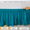 thumbnail image 3 of CCNY Wrap Around Bed Skirt Twin XL Turquoise Blue Color 12" Drop Length Tailored Drop Easy to fit Adjustable Eastic Belt- Microfiber Bed skirt, 3 of 6