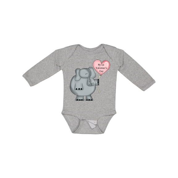 Inktastic My First Valentine's Day Boys or Girls Long Sleeve Baby Bodysuit