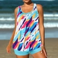 thumbnail image 6 of Women's Flowy Tankini Bathing Suits Plus Size S-5xl 2 Piece Modest Swimsuits Swimwear Tank Top Boyshorts Beach Pool Multicolor, 2XL, 6 of 6