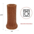 thumbnail image 3 of 24 PCs Knitted Chair Leg Protectors for Hardwood Floors, Double Thickness Built-in Silicone Non-slip with Felt Bottom High Elastic Furniture Feet Socks Caps Covers Pads Scratching & Reduce Noise,Brown, 3 of 8