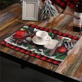 thumbnail image 1 of Prix Réduit!Timifises Tapis de Repas Imitation Lin de Noël, Tapis de Table à Manger Imprimé Arbre de Noël Vert, Tapis de Repas Occidental, Tapis d'Isolation de Cuisine, 1 of 3