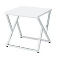 thumbnail image 1 of Furniture of America Mergo Table d'Appoint Carrée en Bois Chromé et Blanc, 1 of 7