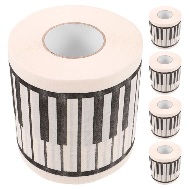 FENGGUIQU Piano Pattern Toilet Paper Rolls Soft Bath Tissue Paper for Home Bathroom Decor