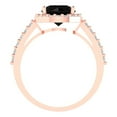 thumbnail image 4 of 1.86 ctw with Simulated Diamond Halo Accents Anniversary Ring for Women | Round Cut Natural Onyx | Hyperallergenic Solid 18K Rose Gold, 4 of 5