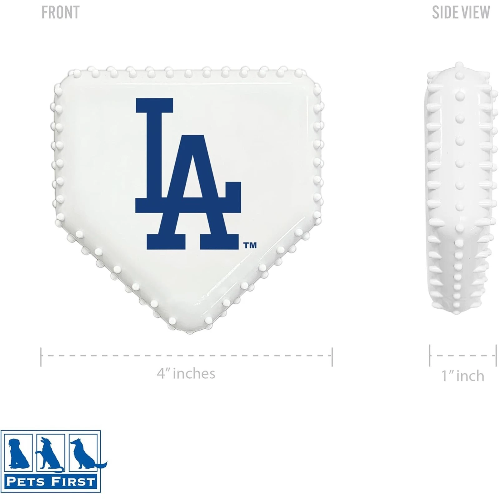 Pets First MLB Baseball Home Plate Dog Chew Toys for Aggressive Chewers