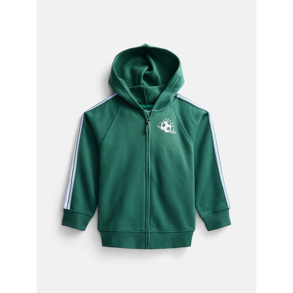 Wonder Nation Little Boys Raglan Zip Up Hoodie with Long Sleeves, Sizes 4-10