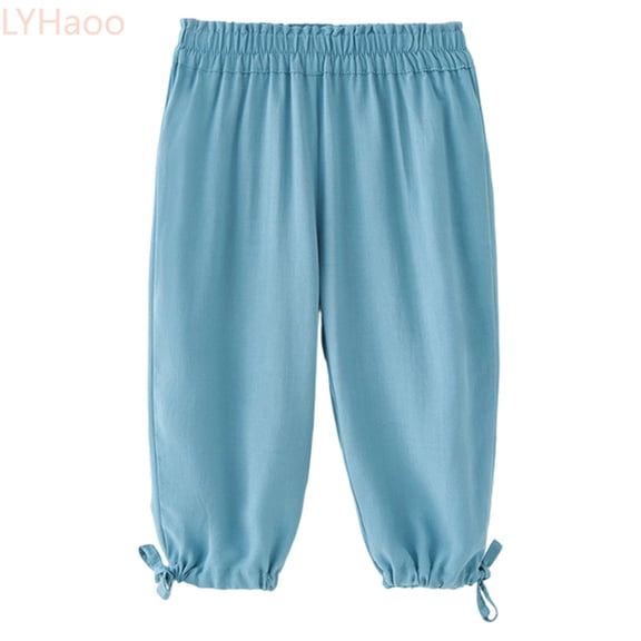 LYHaoo Lightweight Kids Long Pants For Boys And Girls Air Conditioning Sun Loose Fit Casual Trousers Boys Pants(Blue)