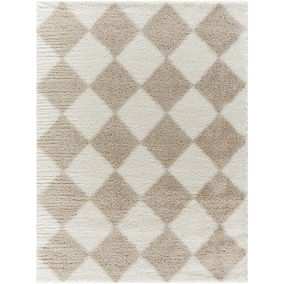 BoutiqueRugs Achaia Contemporary Area Rug - Beige, Dark Beige - 18" x 18" Sample