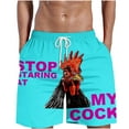 thumbnail image 2 of Mens Shorts Clearance,Mens Flame Printing Rooster Print Beach Casual Shorts Pant, 2 of 5
