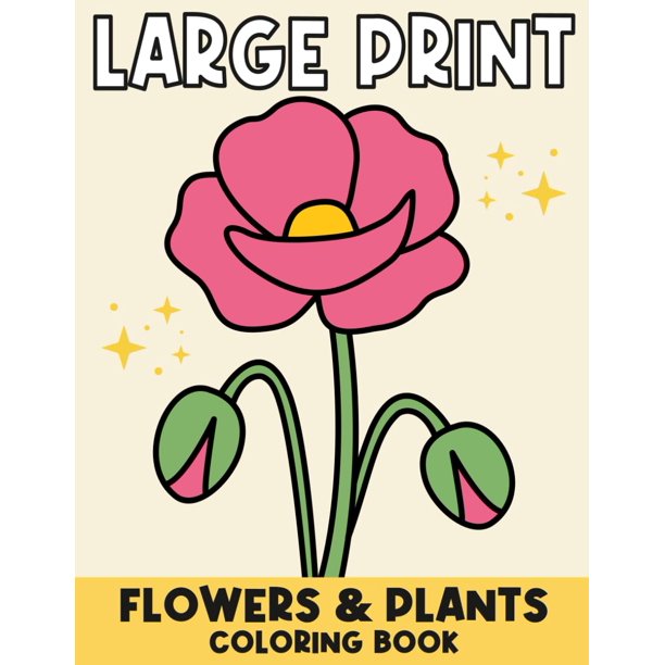 Libro para colorear de flores, letra grande, publicación independiente