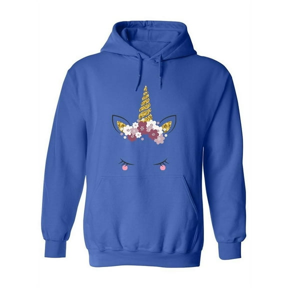 Unicorn With Floral Headband Hoodie Women -Image by Shutterstock, Female 3X-Large
