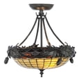 thumbnail image 6 of Meyda Tiffany 144382 Greenbriar Oak 3 Light 16" Wide Semi-Flush Bowl Ceiling Fixture -, 6 of 7