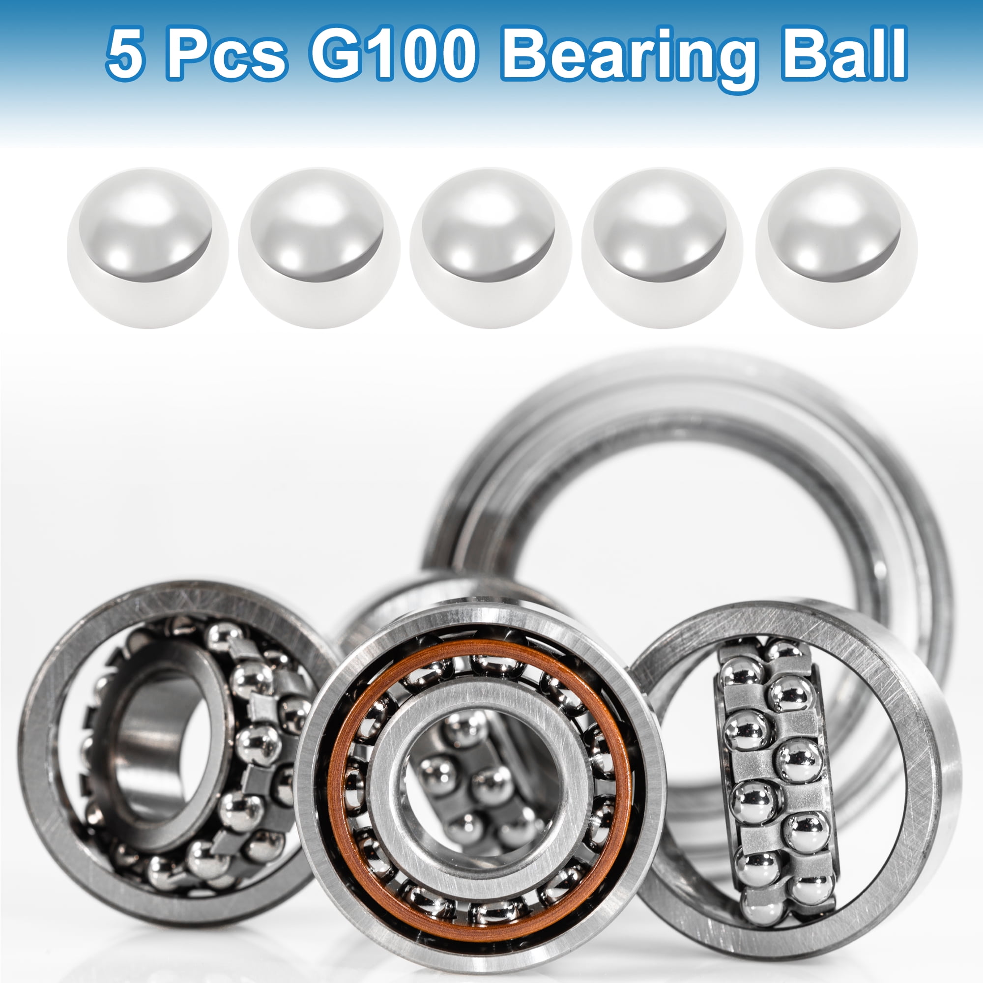 Unique Bargains 28.6mm Bearing Ball Bearing Steel G100 Precision Ball Silver Tone 5 Pcs