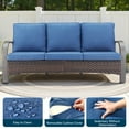 thumbnail image 6 of Unnifurnzi Wicker Outdoor Couch-High Back Patio Couch with 4" Thick Cushions Outdoor Sofa for Deck Porch Lawn Garden Backyard-Brown/Blue, 6 of 7