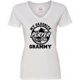 thumbnail image 3 of Inktastic Soccer My Favorite Player Calls Me Grammy Women's V-Neck T-Shirt, 3 of 5