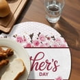 thumbnail image 3 of Pink Mother's Day Round 13 Inch Placemats Set of 6, Watercolor Flowers Modern Polka Dot Striped HeatResistant Non Slip Place Mats for Dining Table, Wipeable Kitchen Table Mats for Housewarming, 3 of 9