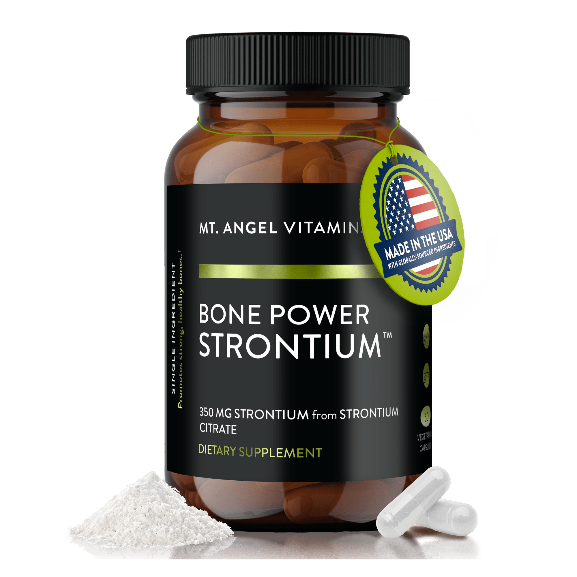 Mt. Angel Vitamins - Bone Power - Strontium 350mg - 60 Capsules