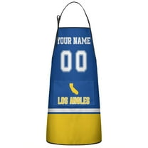 Los Angles R Custom Aprons for Men Women, Personalized Football Style Apron with Name and Number, Customized Apron with Pockets Gift
