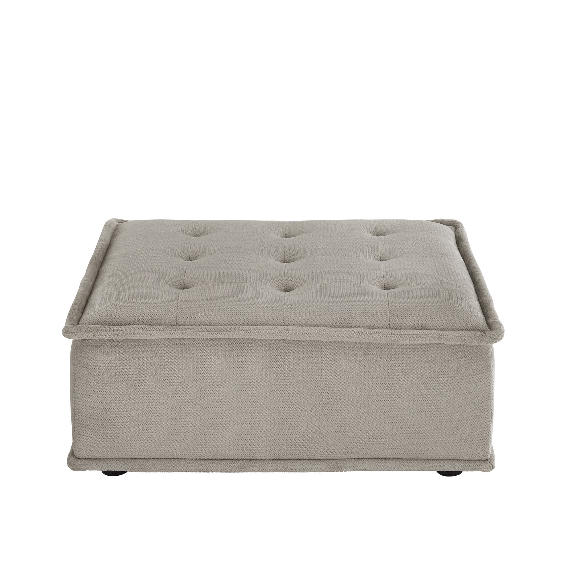 Weston Home Skagway Velvet Tufted Modular Accent Chair with Pillow Back, Grey