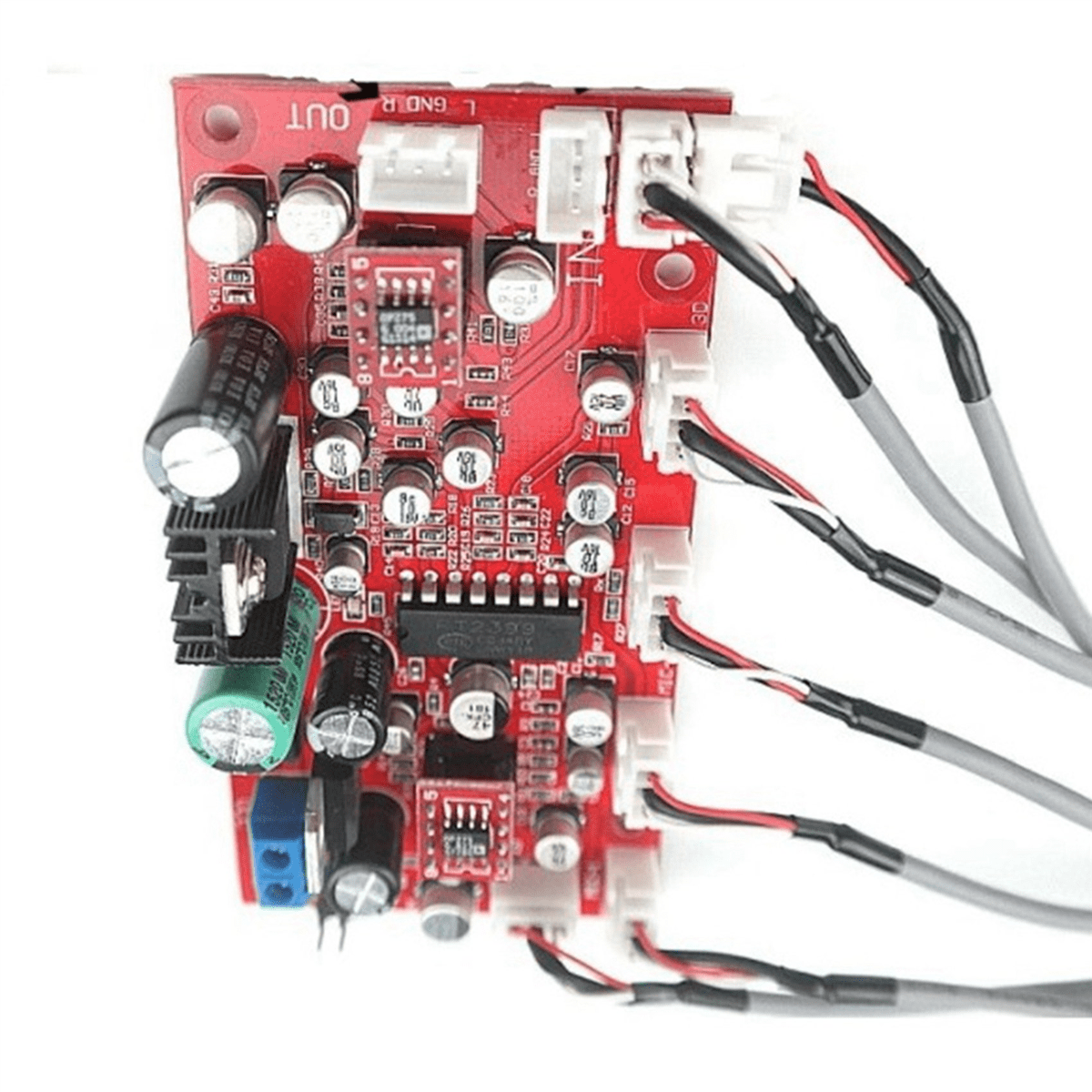 5X DC 12V 24V PT2399 Digital Mic Audio Amplifier Board Karaoke Plate Reverb Preamplifier Reverberator OP275 Op Amp,5 * Audio Amplifier Board,Red