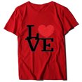thumbnail image 4 of Pompotops T-shirt à Manches Courtes pour Femmes Imprimé Saint-Valentin Col Rond, 4 of 4