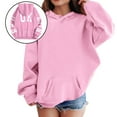 thumbnail image 2 of SRZYMJ Girls Letter Print Hooded Sweatshirt Casual Long Sleeve Athletic Wear For Young Girls Comfortable Pullover Top Pink 11-13 Years, 2 of 6