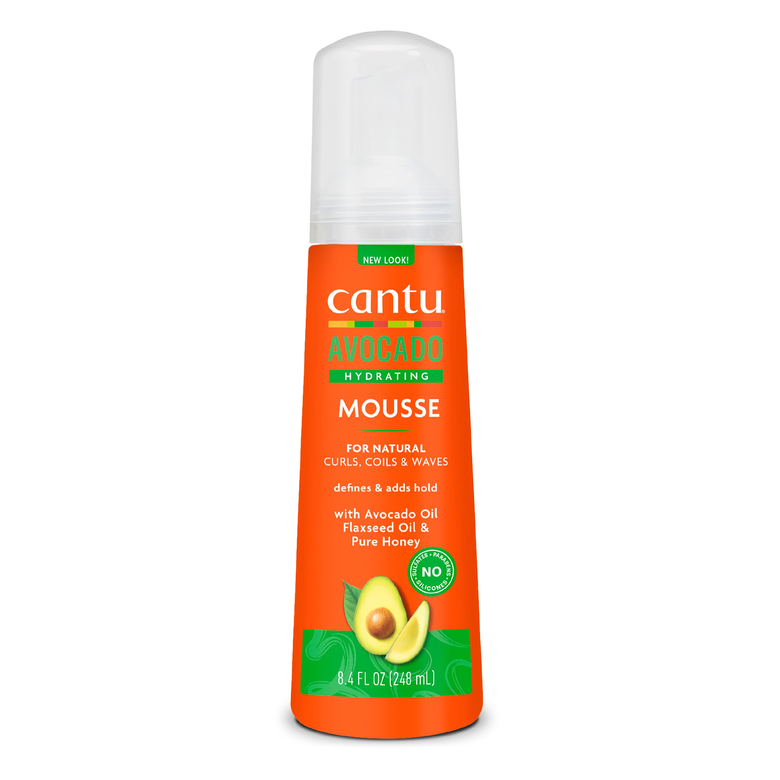 Cantu SulfateFree Hydrating Styling Mousse with Avocado Oil, 8.4 fl oz