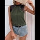 thumbnail image 5 of Blusas Sin Mangas de Encaje para Mujer, Blusas Plisadas de Verano 2025, Blusas Elegantes e Informales Sin Mangas. Verde XL, 5 of 9