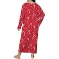 thumbnail image 5 of siminseming Chemises de Nuit de Noël pour Femmes & Chemises de Nuit Grande Taille Robe de Nuit Décontractée Imprimé de Noël Mignon Manches Longues Col Rond Extensible Ample Vêtements Chaussures & Accessoires, 5 of 5