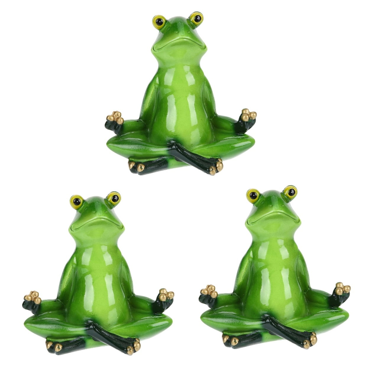 LITINKIMI Funny Animal Yoga Sculpture Green Resin Figurine for Home Office 3Pcs