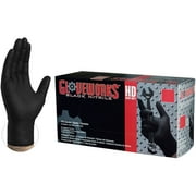 Gloveworks Heavy Duty Black Nitrile Industrial Diamond Textured Disposable Gloves, XL 100-Count, Multiple Sizes